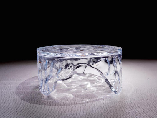Manufacturer direct sales, customizable home decoration ice carving round platinum crystal coffee table